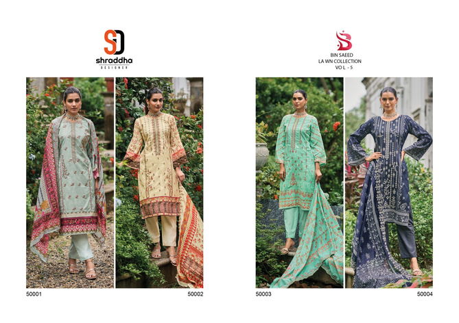 Bin Saeed Lawn Collection Vol 5 By Shraddha Pakistani Salwar Suits Catalog